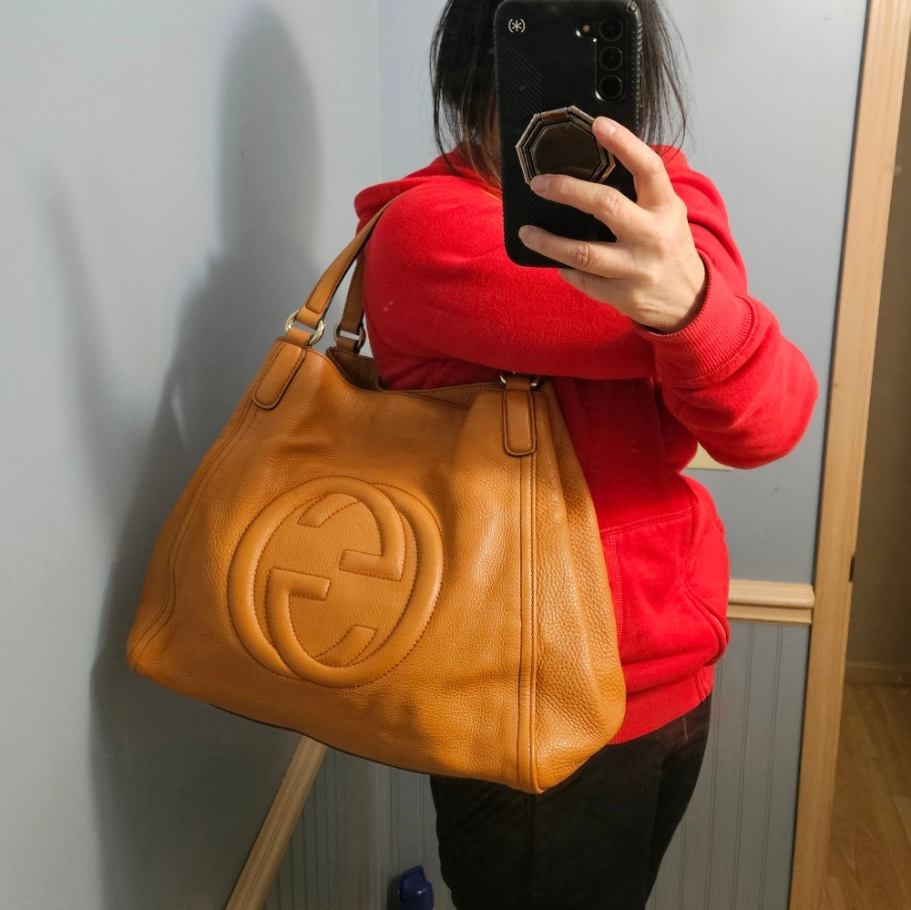 Auth Gucci Soho Medium Bag Large GG